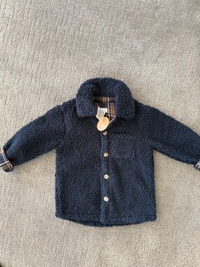 Mud Pie Navy Blue Sherpa Jacket for Kids